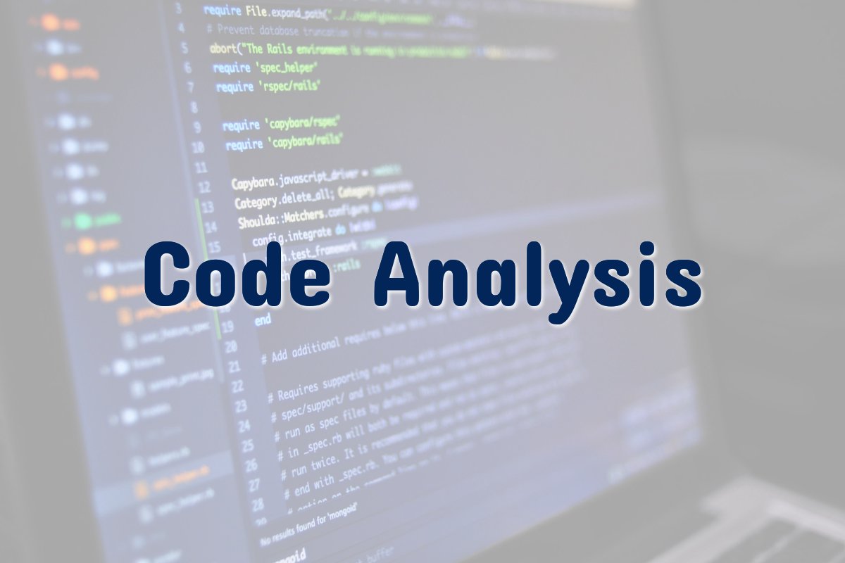 Source code with code analysis text